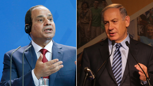 Sisi and Netanyahu (Photo: Motti Kimchi, Reuters)