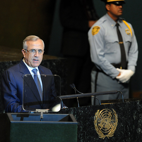 עזב את ארמון הנשיא ב-25 במאי 2014. מישל סלימאן בעצרת האו"ם (ארכיון) (צילום: EPA) (צילום: EPA)