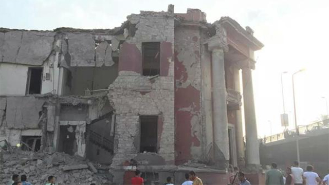 The Italian consulate building after the attack.