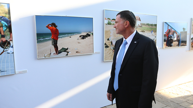 יו"ר הכנסת יולי אדלשטיין מול תמונות ההתנתקות (צילום: תומריקו) (צילום: תומריקו)