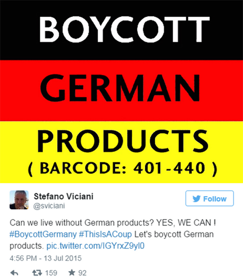 קמפיין לחרם על מוצרים גרמניים ביוון ()