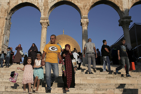 סוף החג, מתחם הר הבית בירושלים (צילום: AFP) (צילום: AFP)