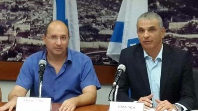 Histadrut chairman Avi Nissenkorn and Finance Minister Moshe Kahlon (Photo: Ofer Meir)