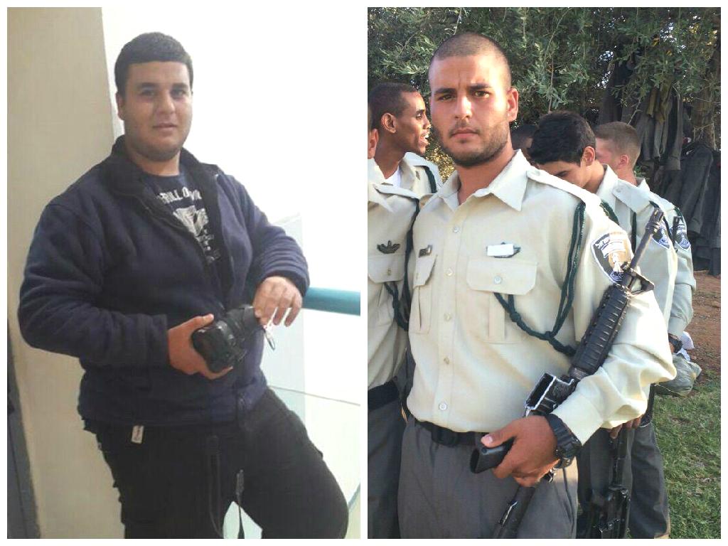 Lance Corporal Shai Abergil before (on left) and after, lost 21 kilos 