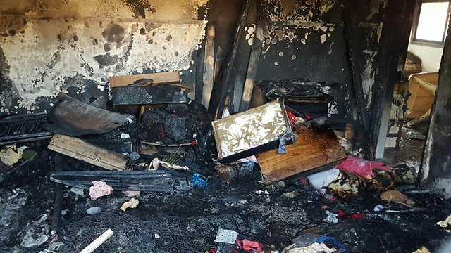 Destruction at the Dawabsheh family home in Duma (Photo: Zachariya Sada, Rabbis for Human Rights) (Photo: Zacharia Sadeh)