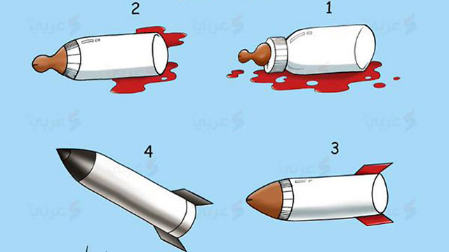קריקטורה הבוקר באתר חדשות פלסטיני ()