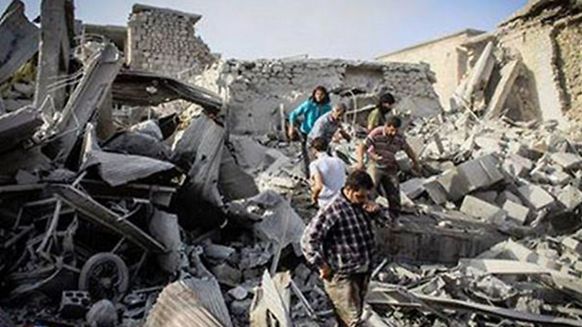 The scene of a Syrian aircraft crash