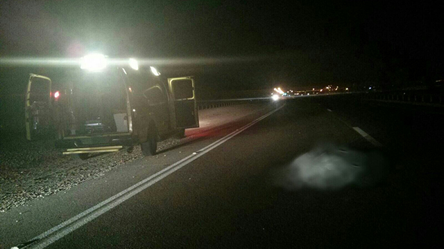 זירת התאונה בכביש 4, הלילה (צילום: דוברות מד"א) (צילום: דוברות מד