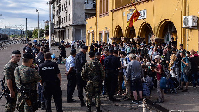 מקדוניה. מהומות מהגרים השבוע (צילום: EPA) (צילום: EPA)