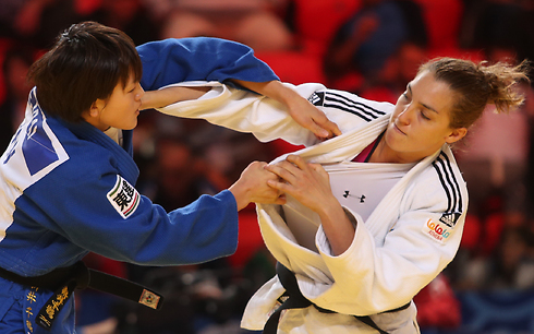Lior Wilidikan (right) lost in the quarter finals to her opponent from Japan (Photo: Oren Aharoni)