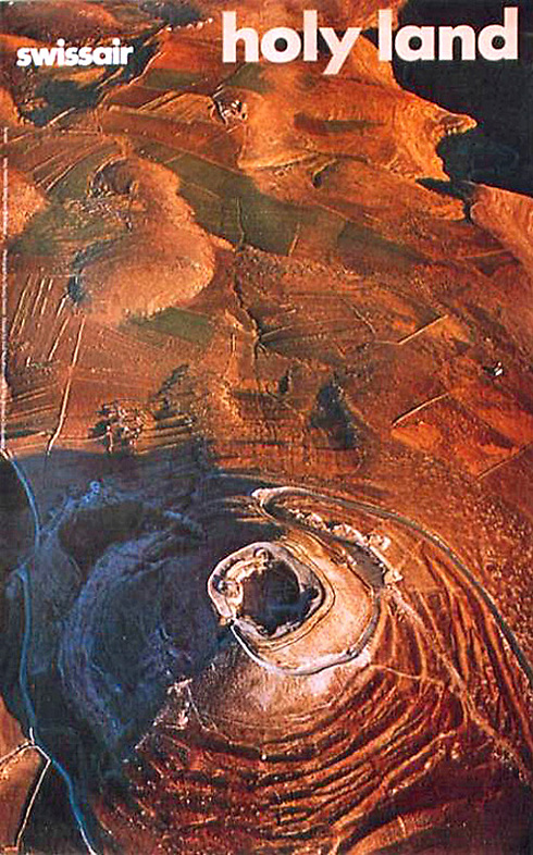 Swissair's aerial ads continued into the 90s. Herodium is seen here
