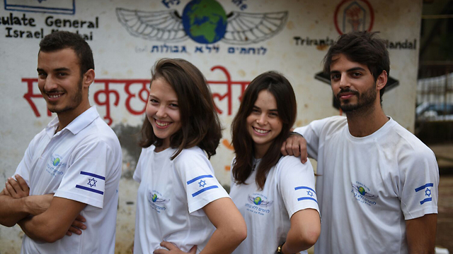 Some of the volunteers (left to right): Assaf Navon, Einat Mirovsky, Yael Bronstein and Amit Peretz.