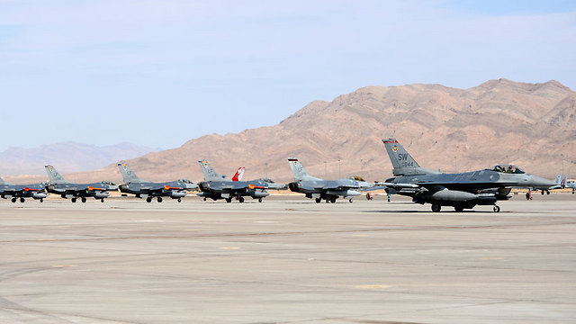מטוסי ארבעת חילות האוויר בתרגיל (צילום: דובר צה"ל) (צילום: דובר צה