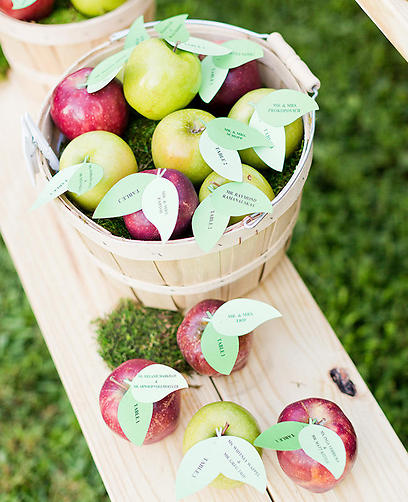 תפוחים עם פתקיות הושבה (מתוך: The Knot) ()