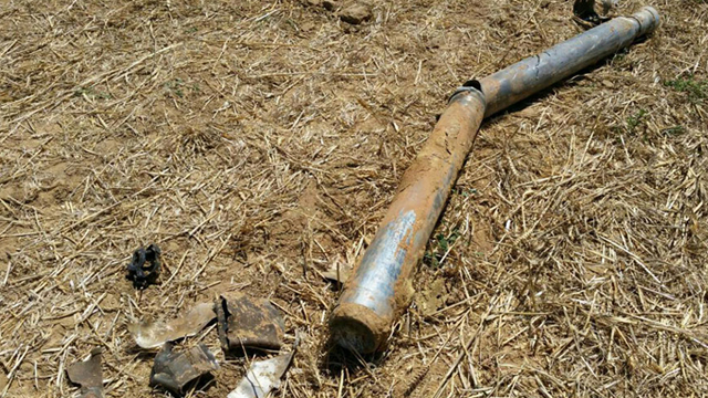 A previously launched rocket that also landed in open territory. (Photo: Archive/Sdot Negev Spokesperson)