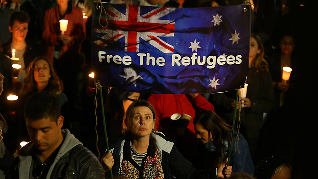 הפגנת תמיכה בפליטים באוסטרליה (צילום: getty images) (צילום: getty images)
