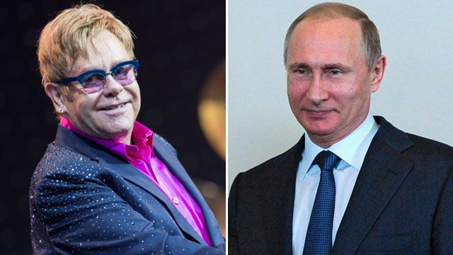 הנשיא הרוסי ישמח להיפגש עם הזמר הבריטי. פוטין וג'ון ()
