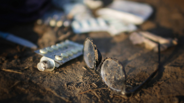 Abandoned glasses at a refugee camp in Hungary. (Photo: Getty Images)