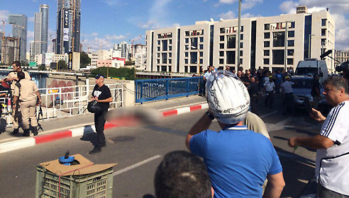 The scene of the attack in Tel Aviv