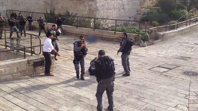 Security forces at the scene of the attack.