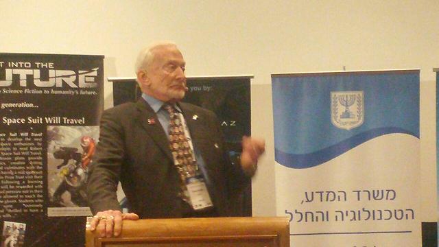 Buzz Aldrin at the International Astronautical Congress in Jerusalem (Photo: Barel Ephraim)