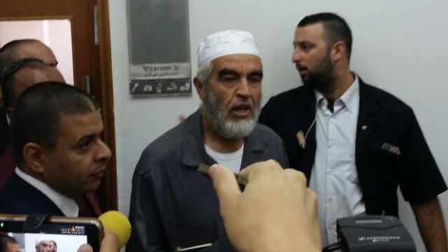 Raed Salah arriving in court. (Photo: Yael Freidson)