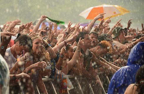 Rain during Lollapalooza concerts. Wouldn't work in Israel (Photo: Getty Images)