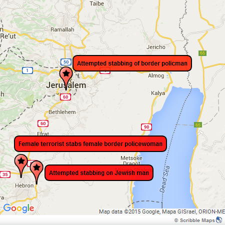 Map of attacks earlier Saturday.