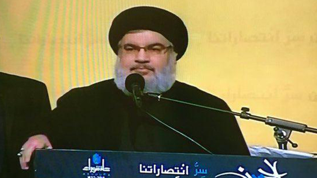 Hassan Nasrallah. Warned Israel again.