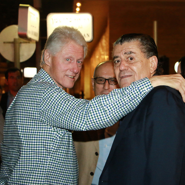 Bill Clinton and Israeli-American billionaire Haim Saban. (Photo: Amir Meiri)