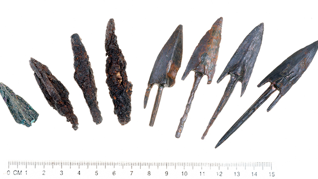 Bronze arrowheads discovered at the site (Photo: IAA)