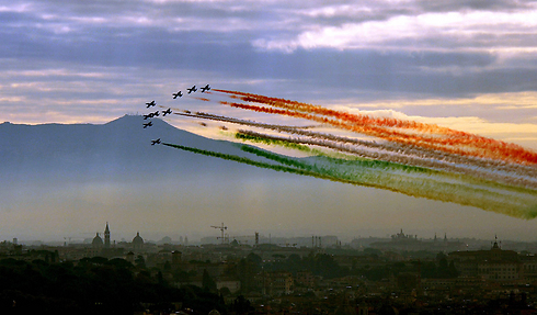 חיל האוויר האיטלקי מציין את זכר סיום מלחמת העולם הראשונה (צילום: AFP) (צילום: AFP)