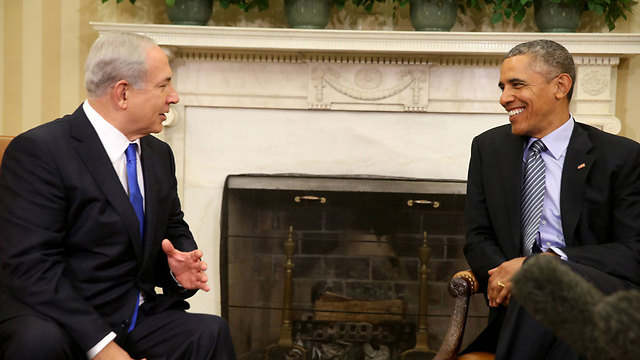 אווירה מחויכת בפגישה בין אובמה לנתניהו בוושינגטון לפני כחודשיים (צילום: AP) (צילום: AP)