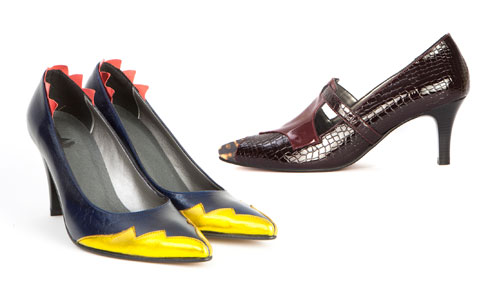 נעלי ברידג' עם חרטום מנומר, 870 שקל; נעליים מדגם מלתעות, 680 שקל (צילום: רוני כנעני)