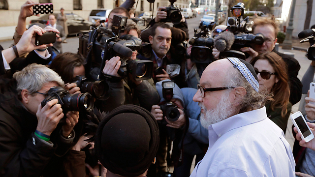 Pollard faces the media in New York shortly after his release (Photo: AP)