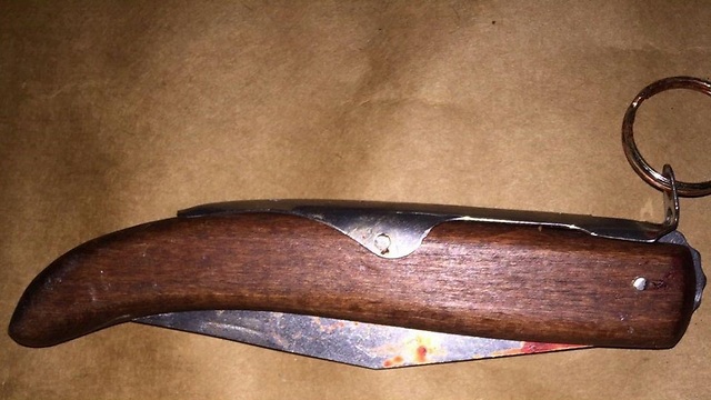 Bloodied knife used by the terrorist (Photo: Police)