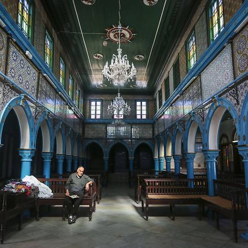 צורות גיאומטריות שלא היו חריגות במסגד. בית הכנסת אל-גריבה (Mosa'ab Elshamy , AP) (Mosa'ab Elshamy , AP)