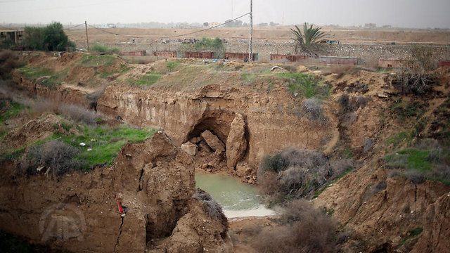 An area where tunnels had been flooded