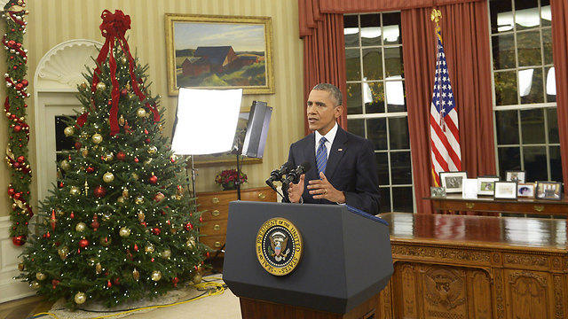 נאום הנשיא אובמה מהבית הלבן (צילום: AFP) (צילום: AFP)