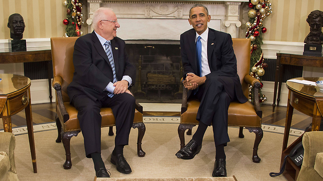 פגישה נינוחה בבית הלבן. אובמה וריבלין (צילום: AFP) (צילום: AFP)