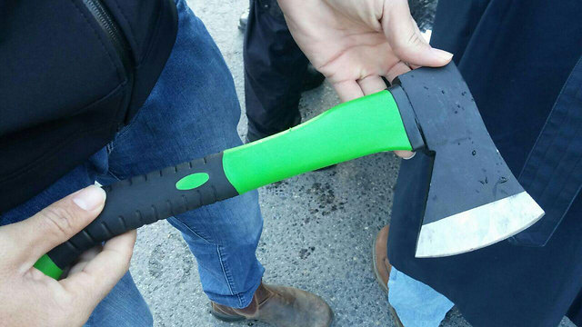 An ax found in the terrorist's car. (Photo: Police Spokesperson's Unit)