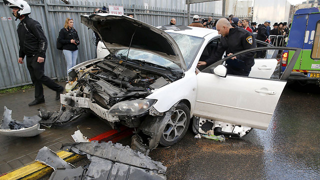 Scene of vehicular attack in Jerusalem on Monday (Photo: Reuters)