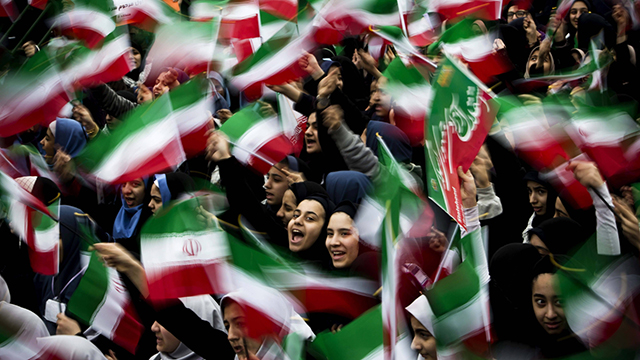 חגיגות יום השנה למהפכה האיסלאמית באיראן (צילום: AFP) (צילום: AFP)
