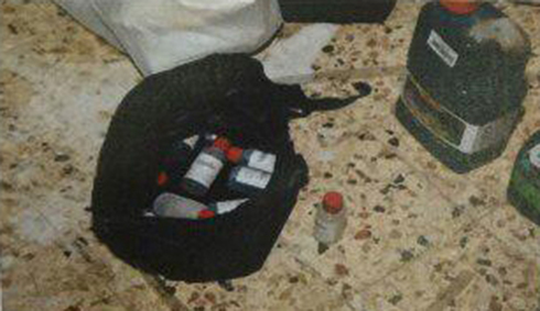 Chemicals seized by the Shin Bet (Photo: Shin Bet)
