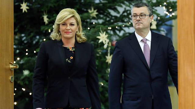עם נשיאת קרואטיה, קולינדה גראבר קיטרוביץ' (צילום: AFP) (צילום: AFP)