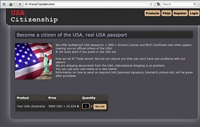 אתר לתעודות זהות/פספורטים מזוייפים כולל מחירון (צילום מסך) (צילום מסך)