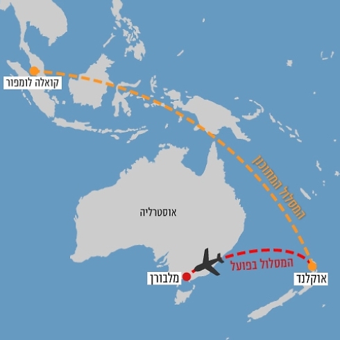 מסלולו השגוי של מטוס מלזיה איירליינס (עיצוב: ספיר קלדרון) (עיצוב: ספיר קלדרון)
