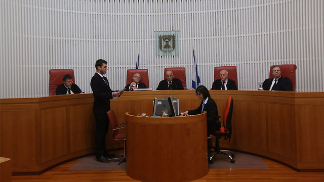 The panel of five justices (Photo: Gil Yohanan)