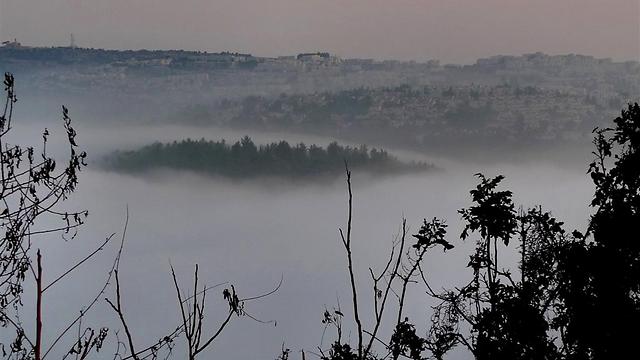 פסגת מצפה נפתוח בערפל (צילום: גיא שחר) (צילום: גיא שחר)