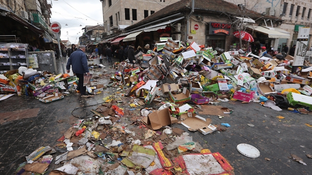 Забастовка мусорщиков в Иерусалиме. Фото: Гиль Йоханан